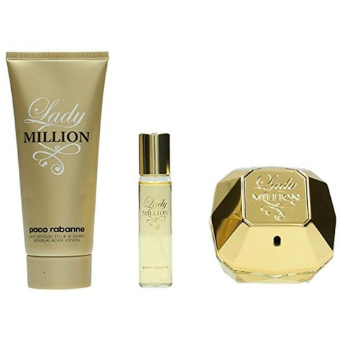 Paco Rabanne Lady Million Gift Set 80ml EDP + 10ml EDP + 100ml Body Lotion